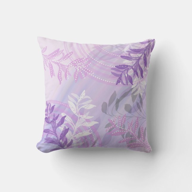 Trendy Modern Abstrakt floral botanisch Kissen (Vorderseite)