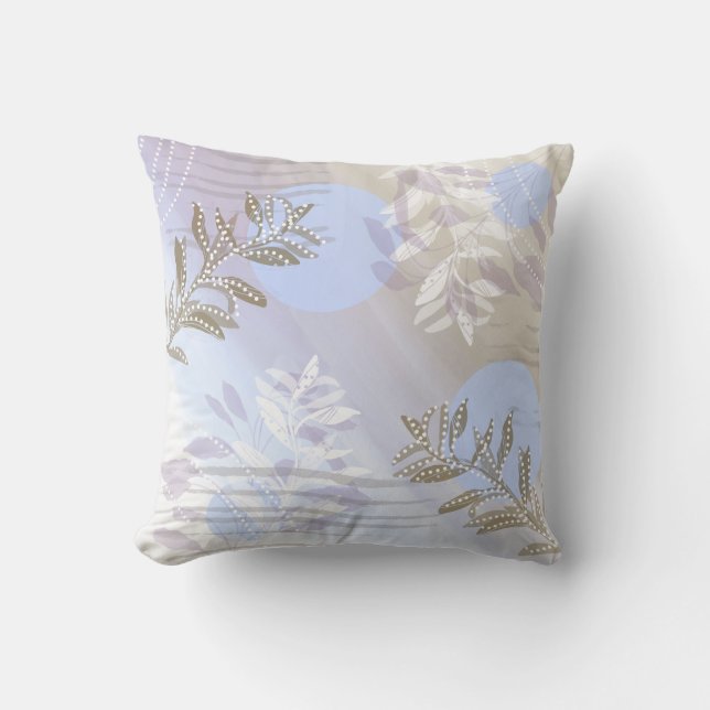 Trendy Modern Abstrakt floral botanisch Kissen (Vorderseite)
