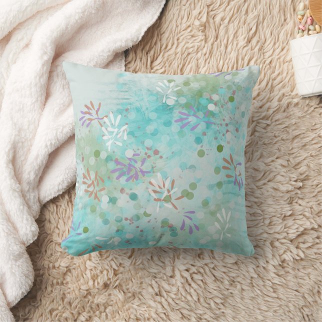 Trendy Modern Abstrakt floral Kissen (Decke)