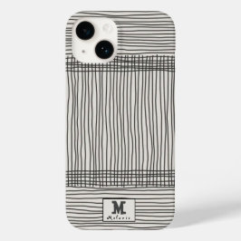 Trendy modern art lines Abstract minimal Monogram Case-Mate iPhone 14 Hülle