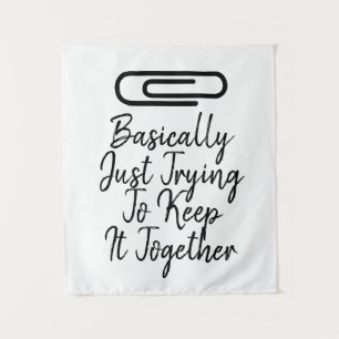 Trendy Modern Behielt es zusammen mit Black Paperc Wandteppich