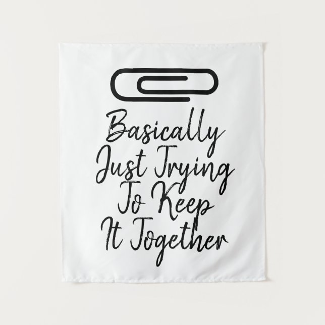 Trendy Modern Behielt es zusammen mit Black Paperc Wandteppich (Vorderseite)