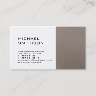 Trendy Modern Beige Strip White Business Card Visitenkarte
