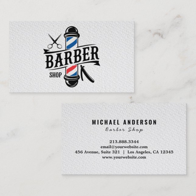 Trendy Modern Beruflich Barber Shop Friseur Salon Visitenkarte (Vorne/Hinten)