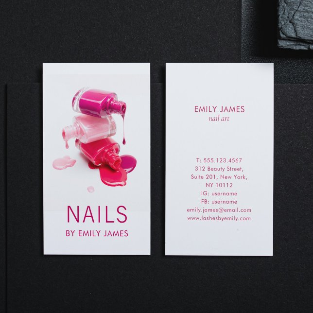 Trendy Modern Beruflich Nail Art Wellness-Center S Visitenkarte (Von Creator hochgeladen)