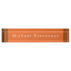 Trendy Modern Beruflich Orange Brown Namensplakette