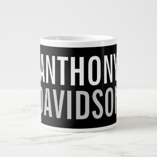 Trendy Modern Black Bold Text Jumbo-Tasse