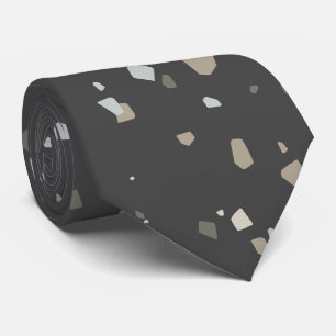 Trendy Modern Black Gray Terrazzo Krawatte