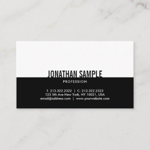Trendy Modern Black&White Einfach Elegant Schlicht Visitenkarte