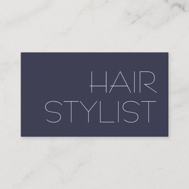 Trendy Modern Blue Hair Stylist Visitenkarte (Vorderseite)
