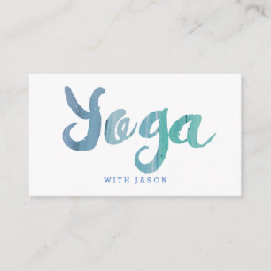 Trendy Modern Blue Yoga Instructor Visitenkarte