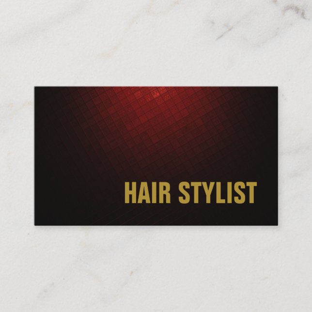 Trendy Modern Browny Red Hair Stylist Visitenkarte (Vorderseite)
