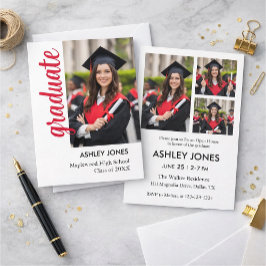 Trendy Modern Casual Photo Graduation Invitation Einladung