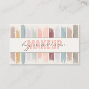 Trendy Modern Chic Brushstrikes Makeup Artist Visitenkarte