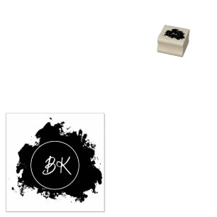 Trendy Modern Chic Monogram Initials Gummistempel