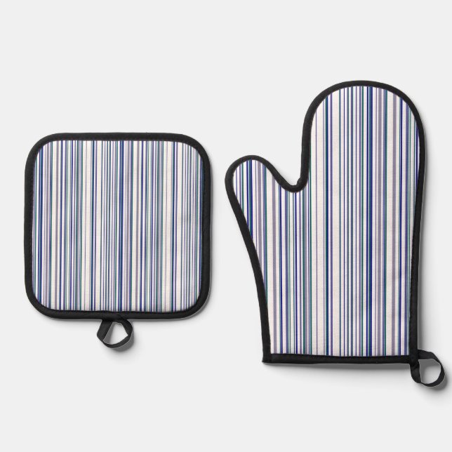 Trendy Modern Chic Stripes Ofenhandschuh & Topflappen-Set (Vorderseite)