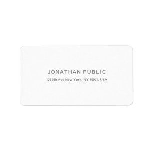 Trendy Modern Clean Elegant Template White Address Adressaufkleber