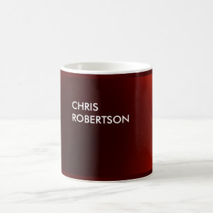 Trendy Modern Dark Red Business Card Kaffeetasse