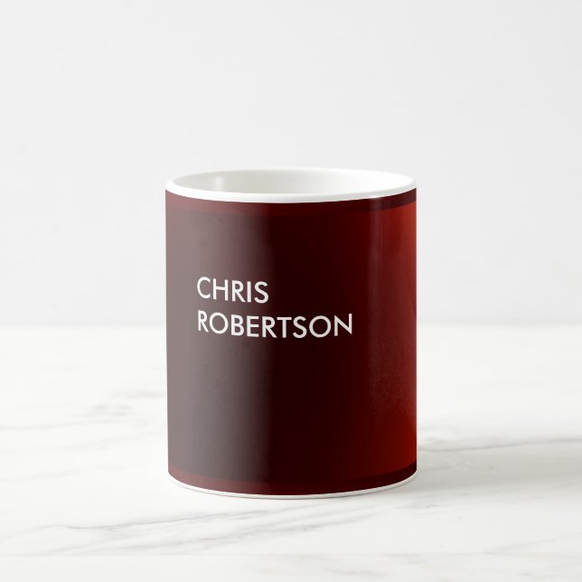 Trendy Modern Dark Red Business Card Kaffeetasse (Mittel)