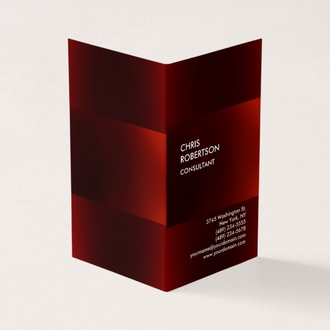 Trendy Modern Dark Red Business Card Visitenkarten (Vorderseite)