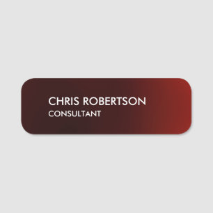 Trendy Modern Dark Red Namensschild