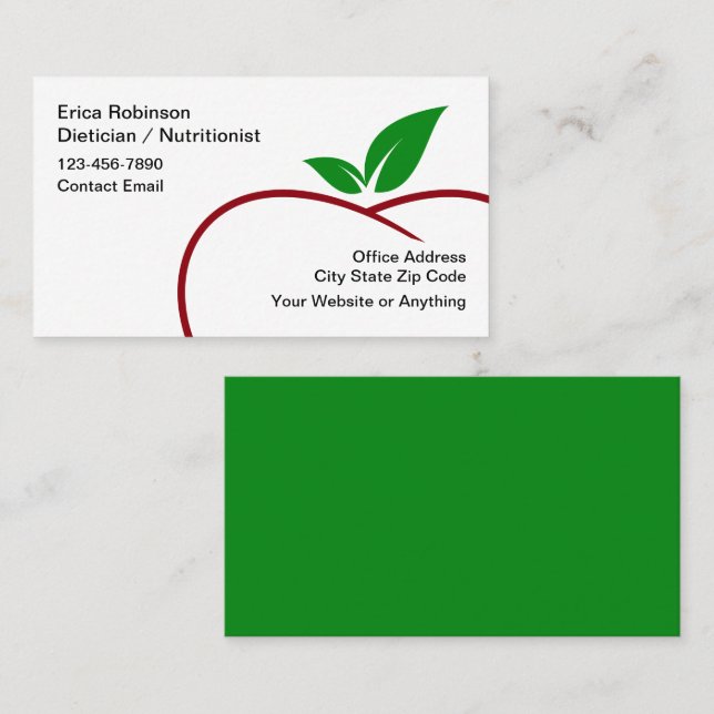 Trendy Modern Dietitian Nutritionist  Visitenkarte (Vorne/Hinten)