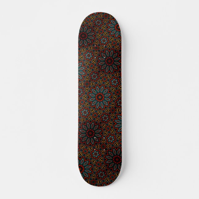 Trendy Modern Dot Art Mandala Muster Skateboard (Vorne)
