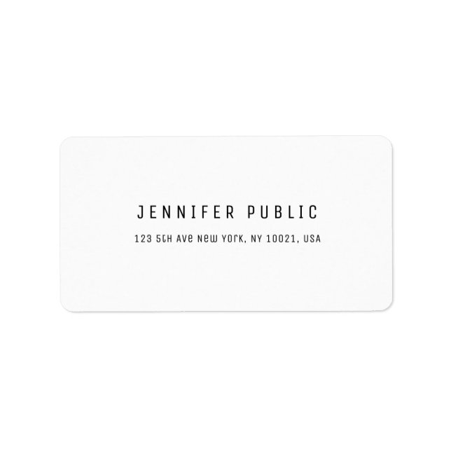 Trendy Modern Einfach Beruflich Minimalistisch Adressaufkleber (Vorne)