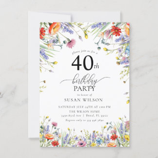 Trendy Modern Elegant | 40. Geburtstag Einladung