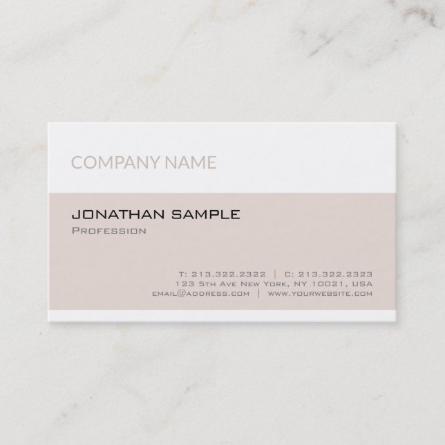Trendy Modern Elegant Minimalistisches Unternehmen Visitenkarte (Vorderseite)