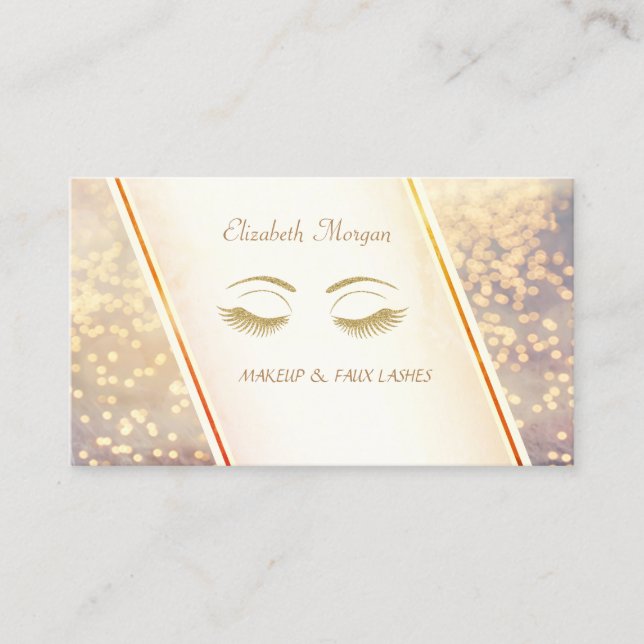 Trendy Modern Elegante, Bokeh, Lashes Visitenkarte (Vorderseite)