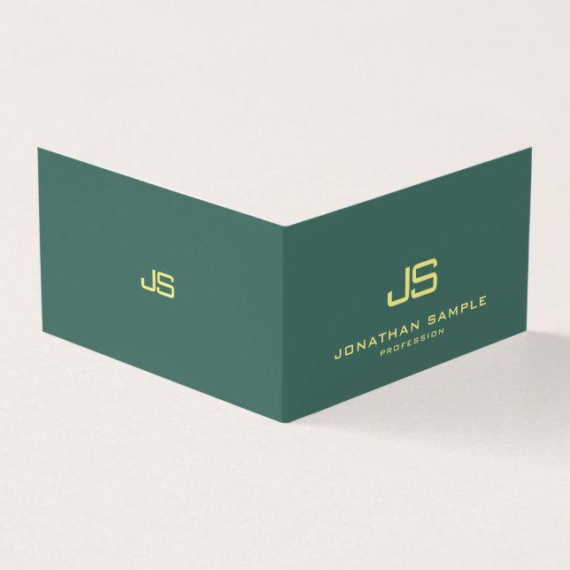 Trendy Modern elegante Monogram am besten geklappt Visitenkarten (Vorderseite)