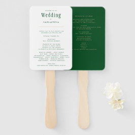Trendy Modern Emerald Green Gold Wedding Program H Fächer