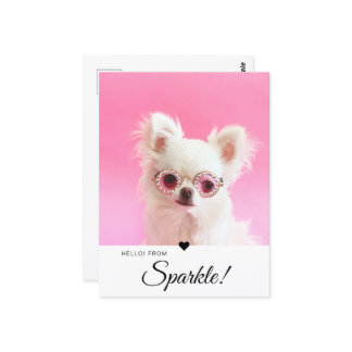 Trendy Modern Foto Script Name QR Code Postkarte