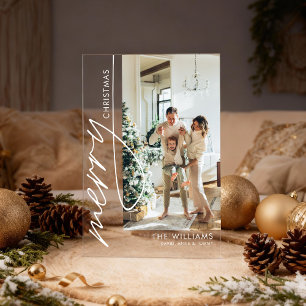 Trendy Modern Foto Weihnachtskarte Acryleinladungen