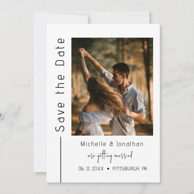 Trendy Modern Fotografy Christlich Wedding Save The Date (Vorderseite)