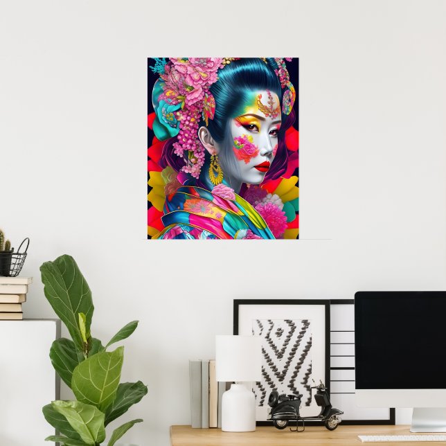 Trendy Modern Geisha Poster Paper (Matte) (Heimbüro)