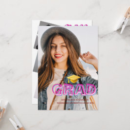 Trendy Modern Grad Photo Graduation 2026 Einladung