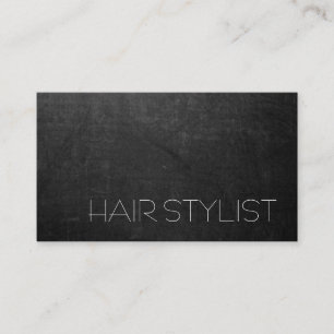 Trendy Modern Gray Chalkboard Hair Stylist Visitenkarte