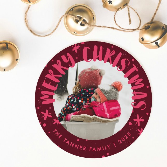 Trendy Modern Handwritten Christmas Photo Card Einladung (Von Creator hochgeladen)