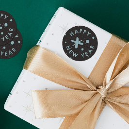 Trendy Modern Handwritten Happy New Year Sticker