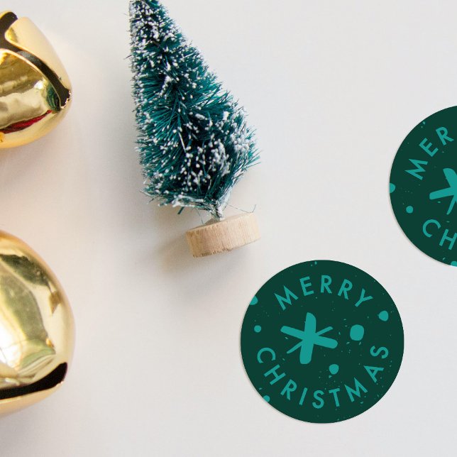 Trendy Modern Handwritten Merry Christmas Sticker (Von Creator hochgeladen)