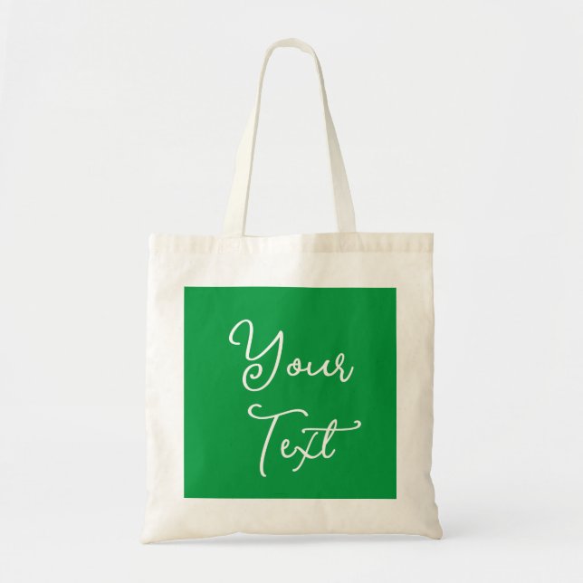 Trendy Modern Kelly Green Handwriting Budget Tragetasche (Vorne)