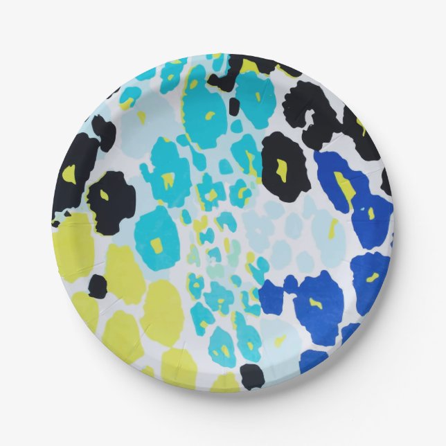 Trendy Modern Leopard Muster Pappteller (Vorderseite)