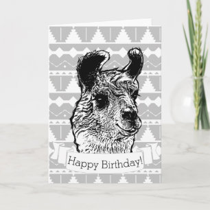 Trendy Modern Llama Happy Birthday Karte
