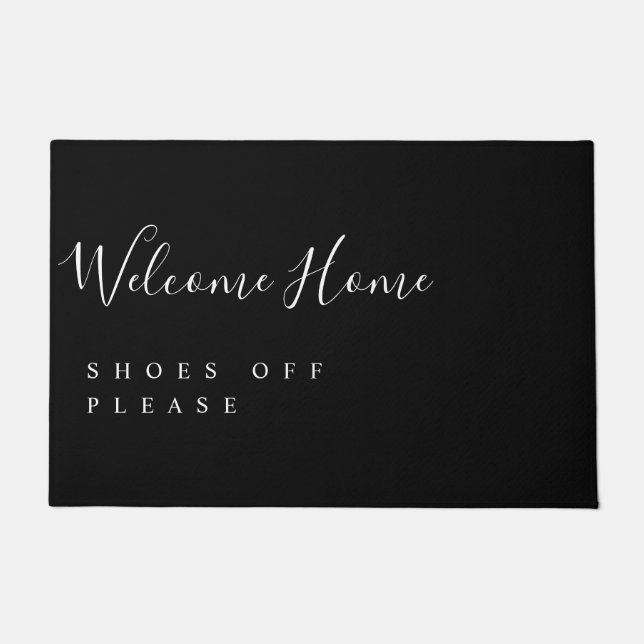 Trendy Modern Minimal Welcome Shoes Off  Fußmatte (Vorderseite)