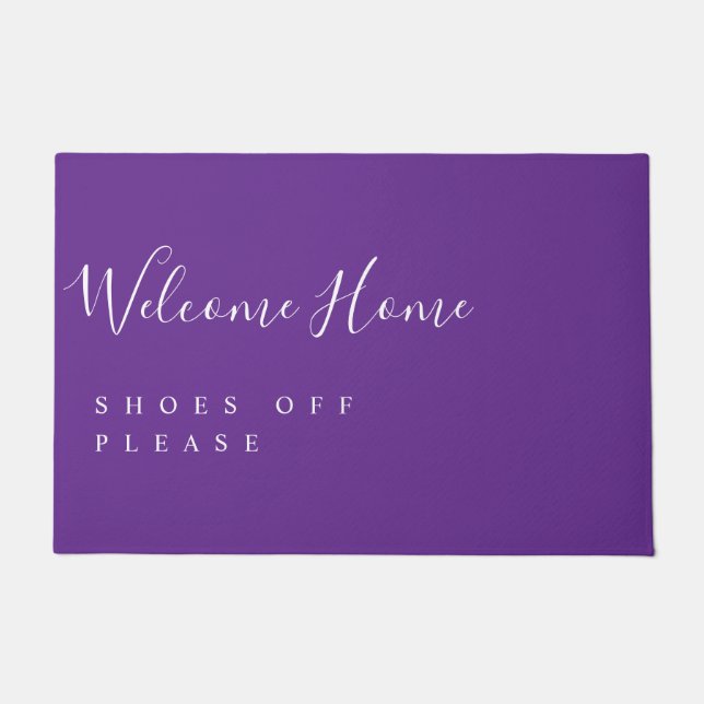 Trendy Modern Minimal Welcome Shoes Off  Fußmatte (Vorderseite)
