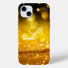 Trendy Modern Monogram Initials Yellow Glitzer Case-Mate iPhone Hülle