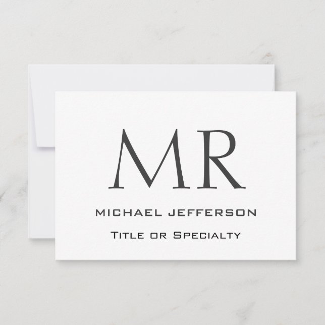 Trendy Modern Monogram Schlicht Minimalistisch RSVP Karte (Vorderseite)