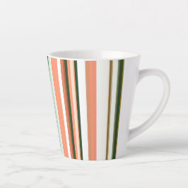 Trendy Modern New Orange Green White Stripes Milchtasse
